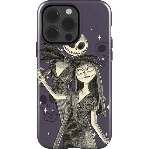 Disney The Nightmare Before Christmas Jack and Sally Art iPhone 15 Pro Impact Case